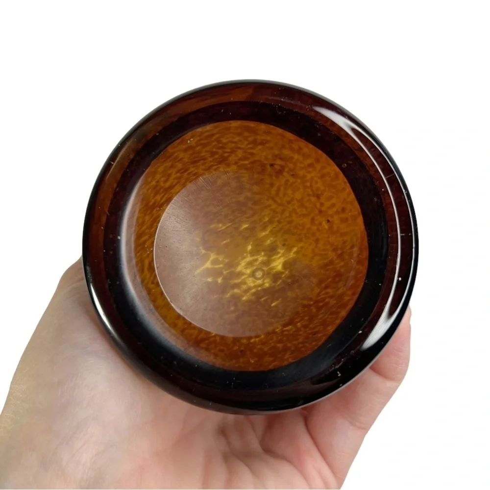 Root Beer Brown Swirled Speckled Glass Cylinder Vase